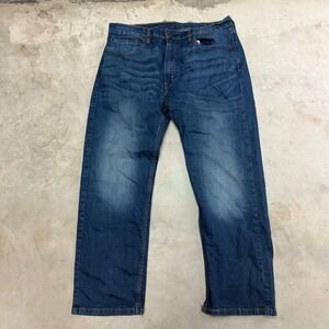 Levi‎ Strauss 505 Jeans Mens W38 L30 Dark Wash Straight Fit Denim Pants